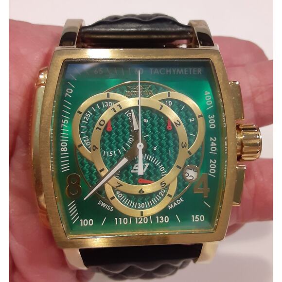 Invicta S1 Rally Watch Tachymeter Swiss made Chronograph Leather Band NOTE - Picture 3 of 16